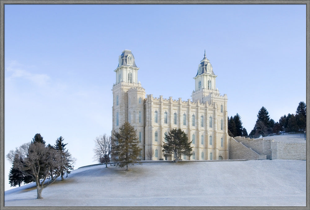 Manti Temple - Winter by Robert A Boyd