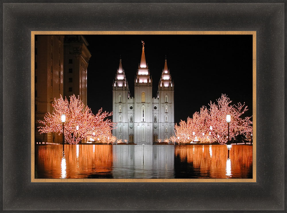 Salt Lake Temple - Christmas Reflections by Robert A Boyd