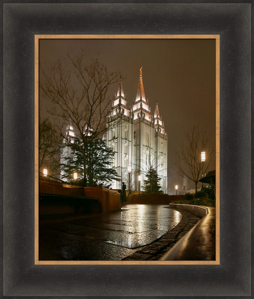 Salt Lake Temple - Rain Path by Robert A Boyd