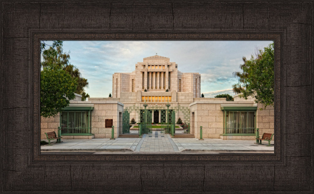 Cardston Temple - Gate Panoramic by Robert A Boyd