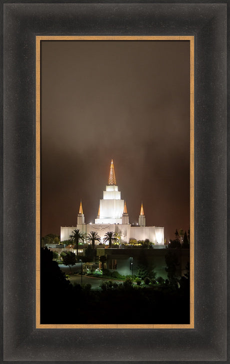 Oakland Temple - Night Fog by Robert A Boyd