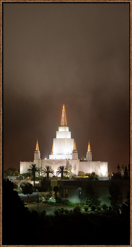 Oakland Temple - Night Fog by Robert A Boyd