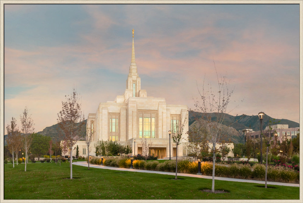 Ogden Temple - Evening Path by Robert A Boyd