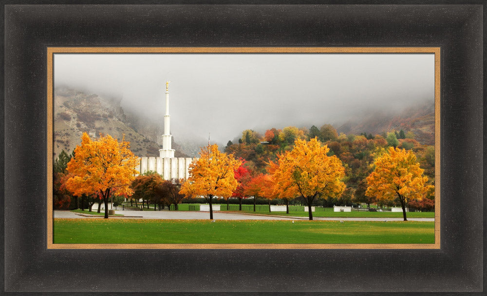 Provo Temple - Autumn Trees by Robert A Boyd