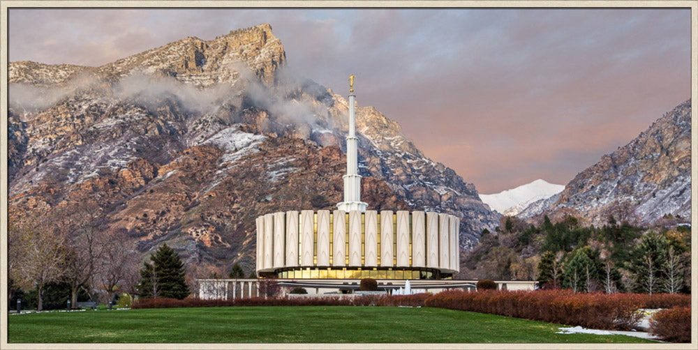 Provo Temple - Spring Snow by Robert A Boyd