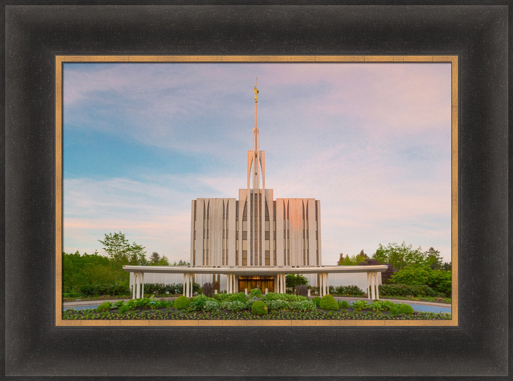 Seattle Temple - Spring Sunset by Robert A Boyd