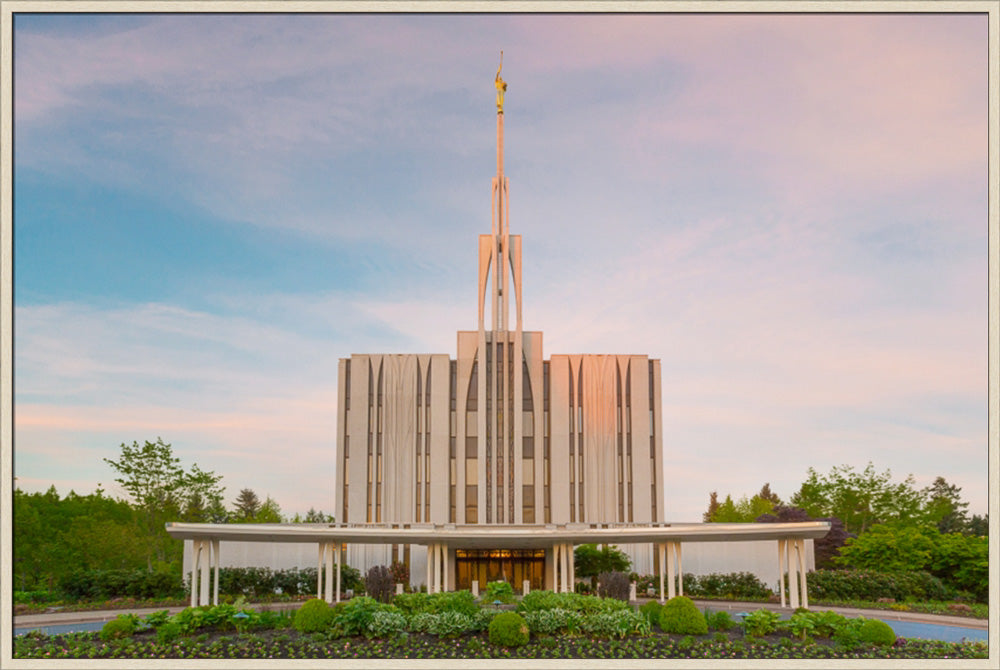 Seattle Temple - Spring Sunset by Robert A Boyd