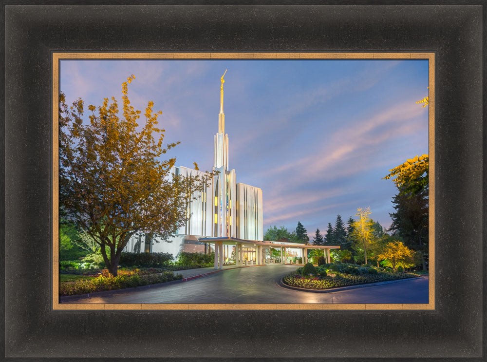 Seattle Temple - Evening Light by Robert A Boyd