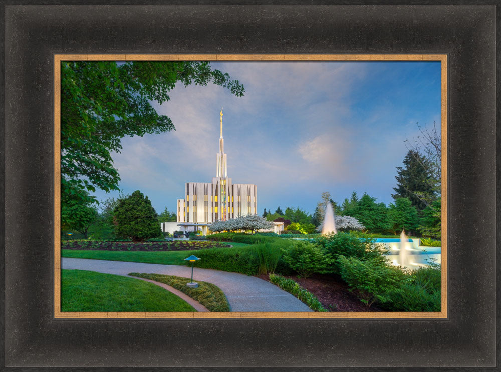 Seattle Temple - Fountains by Robert A Boyd