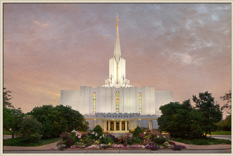 Jordan River Temple - Evening by Robert A Boyd