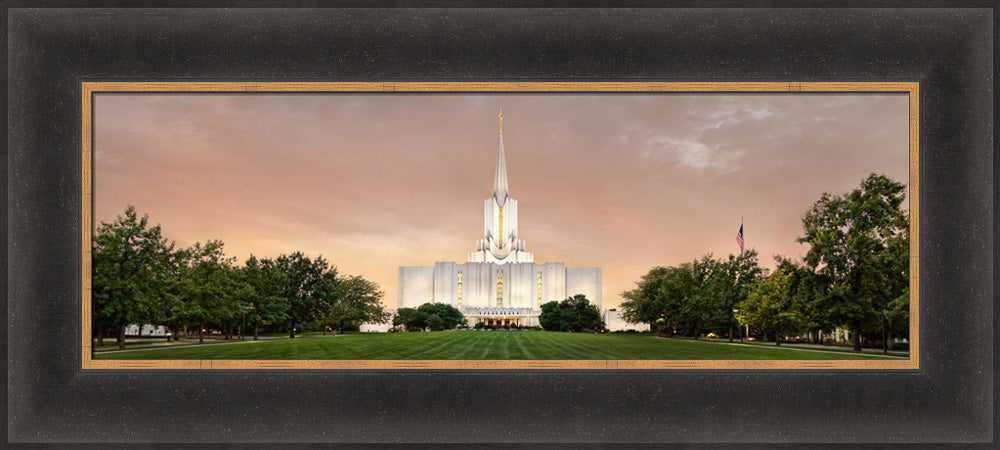 Jordan River Temple - Evening Panoramic by Robert A Boyd