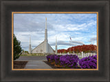 Boise Temple - Purple Flowers by Robert A Boyd