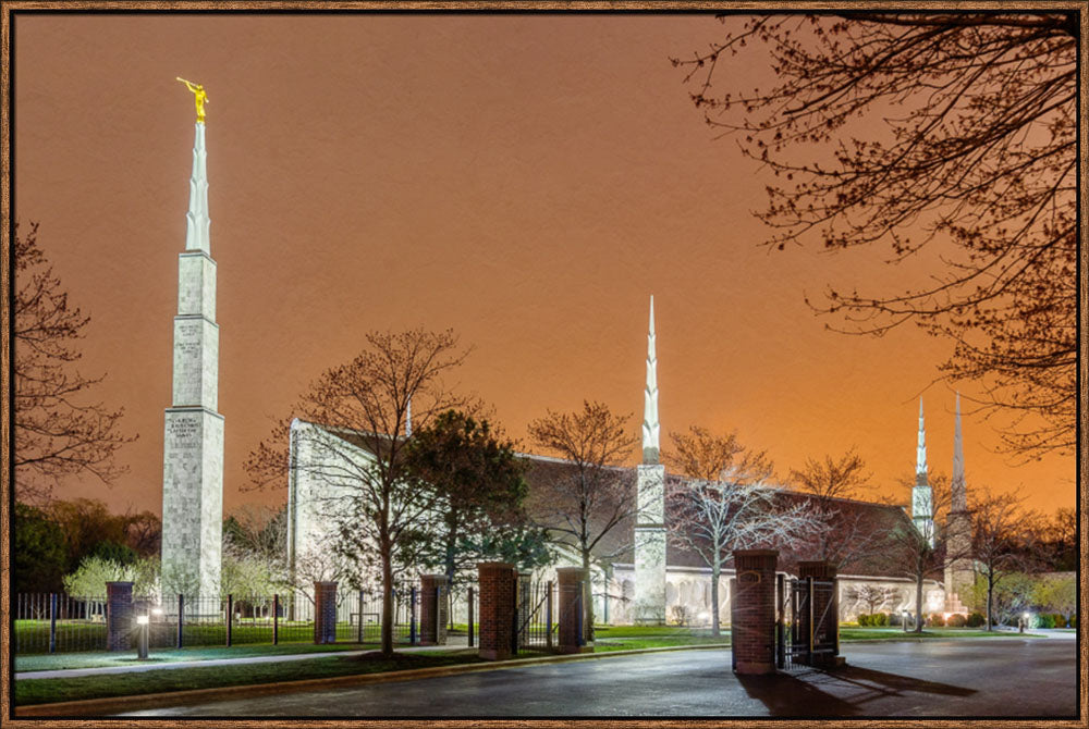 Chicago Temple - Evening Glow by Robert A Boyd