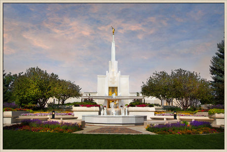 Denver Temple - Sunset by Robert A Boyd