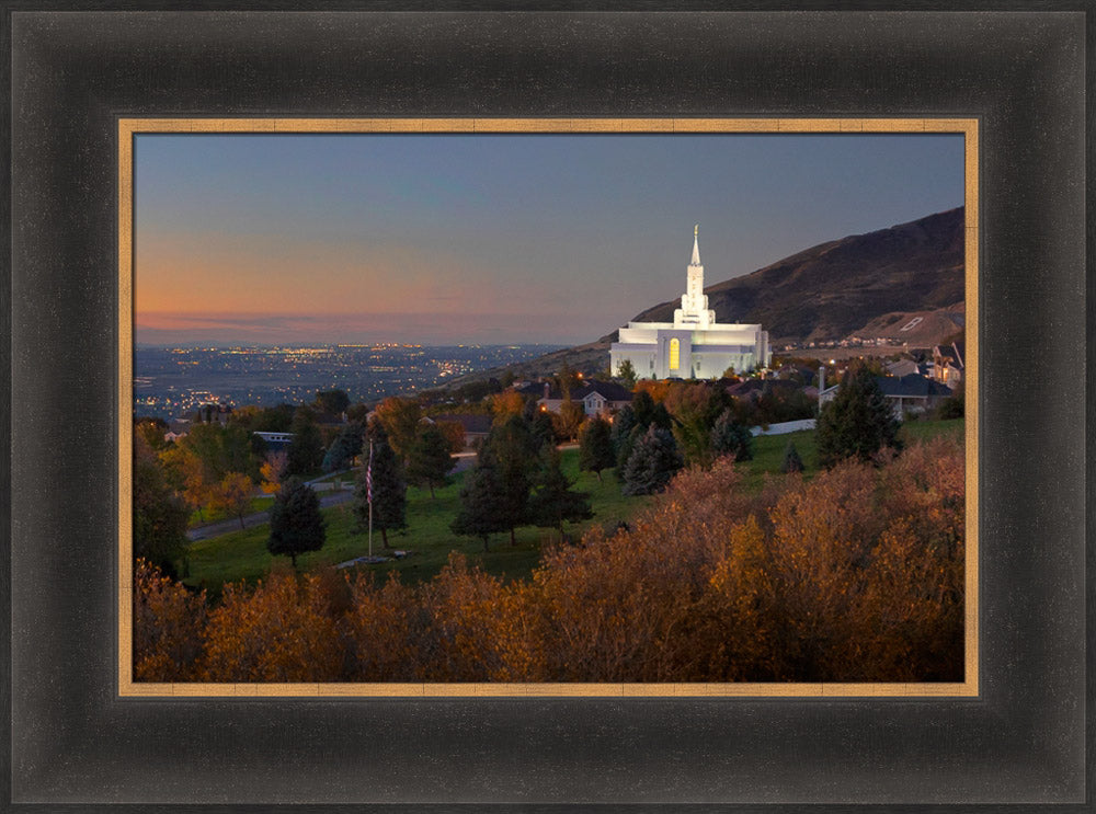 Bountiful Temple - Valley Sunset by Robert A Boyd