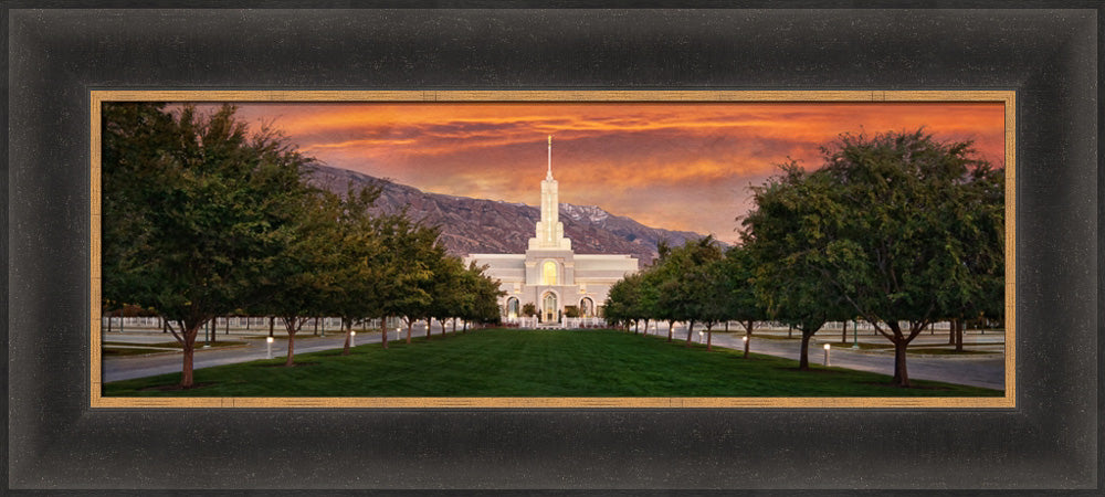 Mt Timpanogos Temple - Sunrise Wide Panoramic by Robert A Boyd