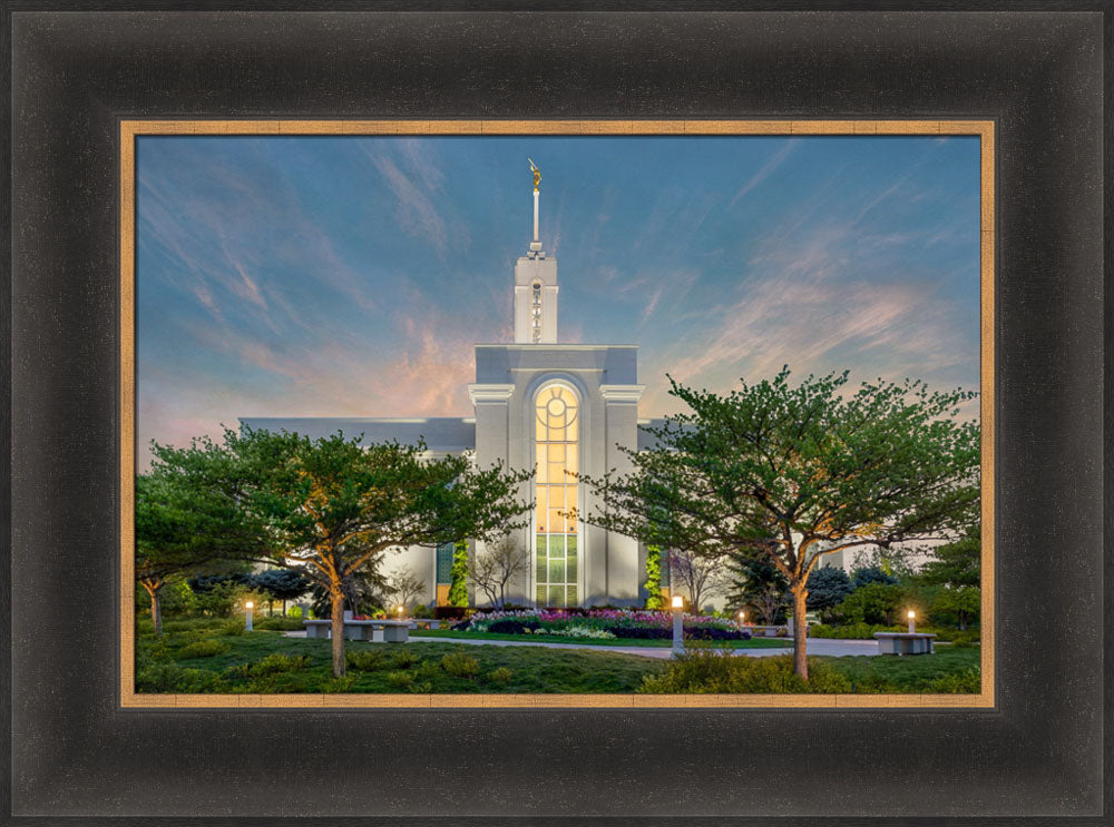 Mt Timpanogos Temple - Evening in the Garden by Robert A Boyd