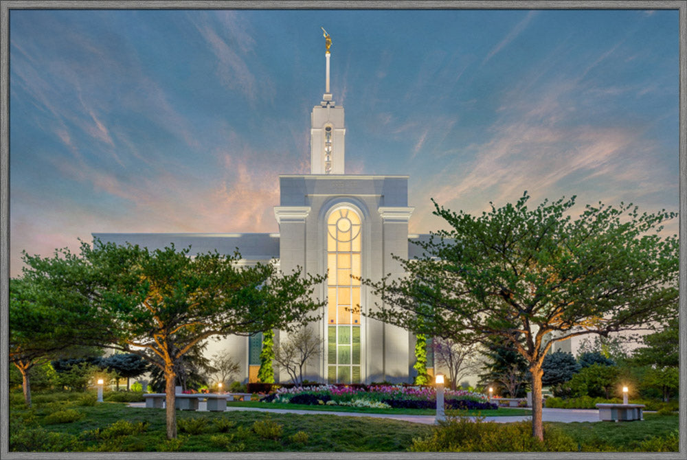 Mt Timpanogos Temple - Evening in the Garden by Robert A Boyd