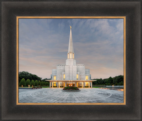 Preston England Temple - Morning Light by Robert A Boyd