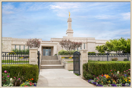 Monticello Temple - Summer Flowers by Robert A Boyd