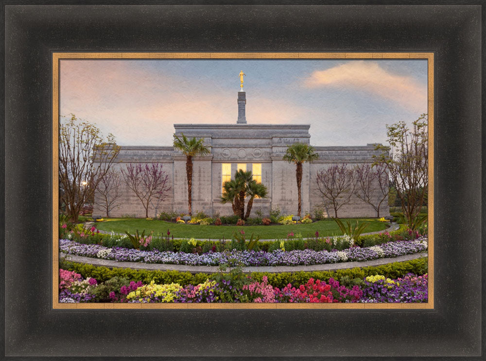 Fresno Temple - Flowers by Robert A Boyd