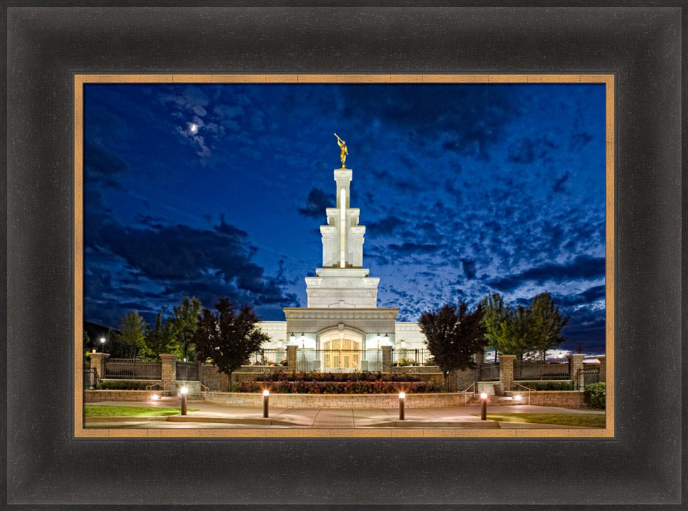 Columbia River Temple - By Moonlight by Robert A Boyd