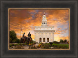 Nauvoo Temple - Sunrise with Joseph and Hyrum by Robert A Boyd - Art 16