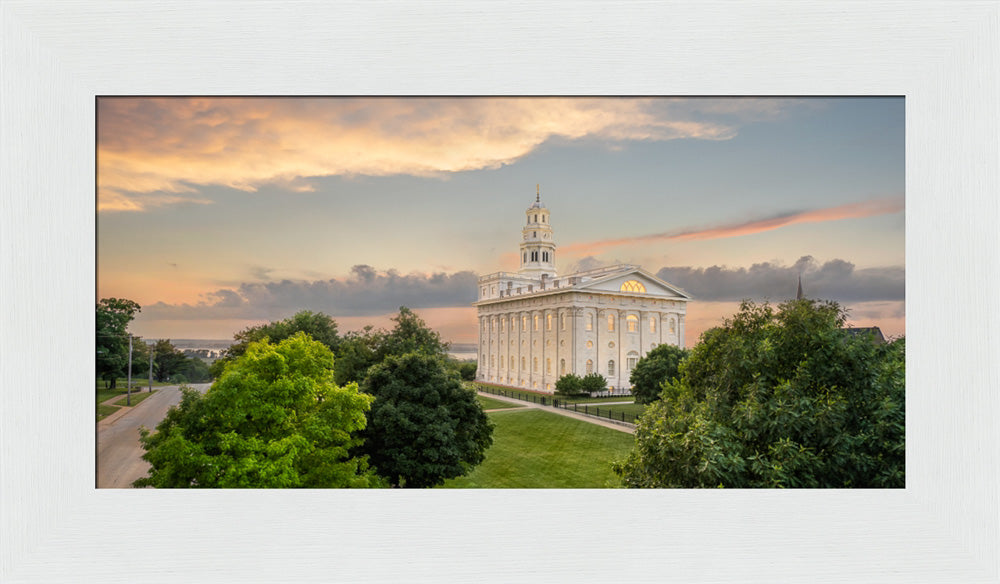 Nauvoo Illinois Temple - Looking West at Sunset by Robert A Boyd