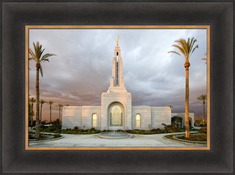 Redlands Temple - Palm Trees by Robert A Boyd