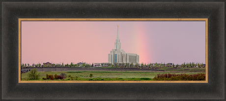 Oquirrh Mountain Temple - Rainbow Sky panoramic by Robert A Boyd