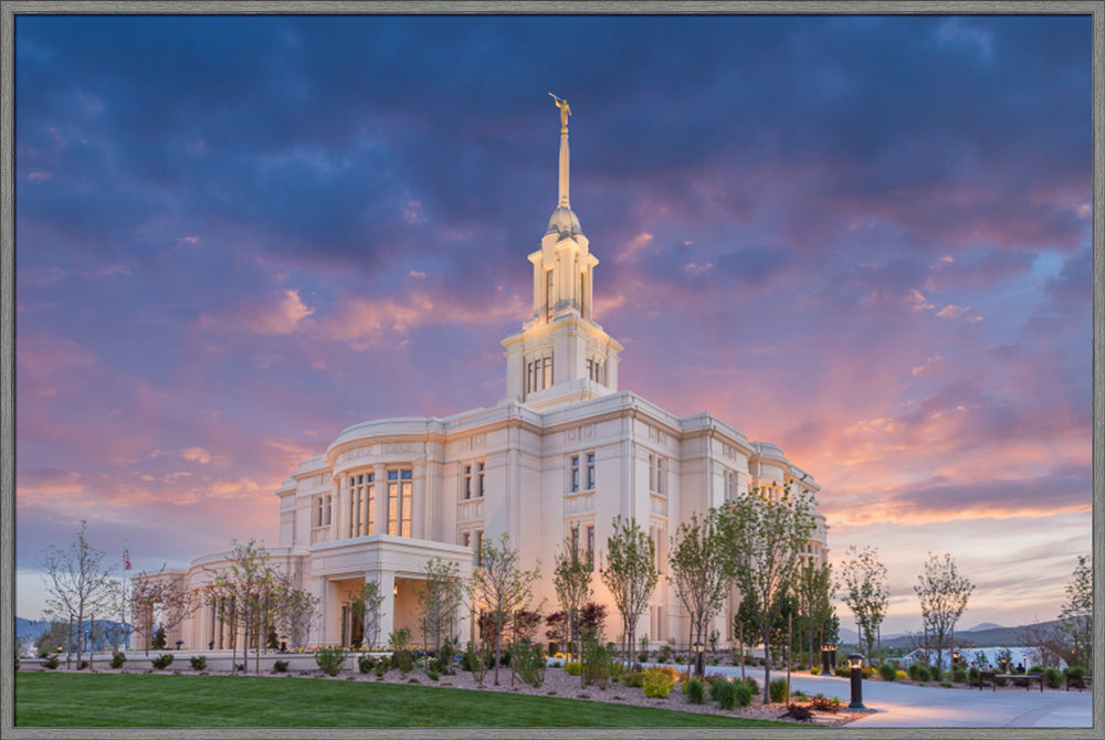 Payson Temple - Purple Sky by Robert A Boyd