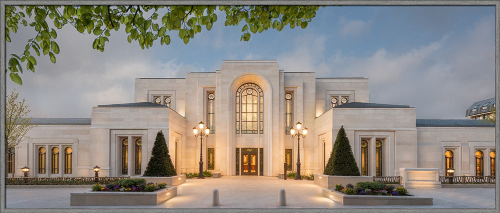 Paris Temple - Front Panoramic by Robert A Boyd