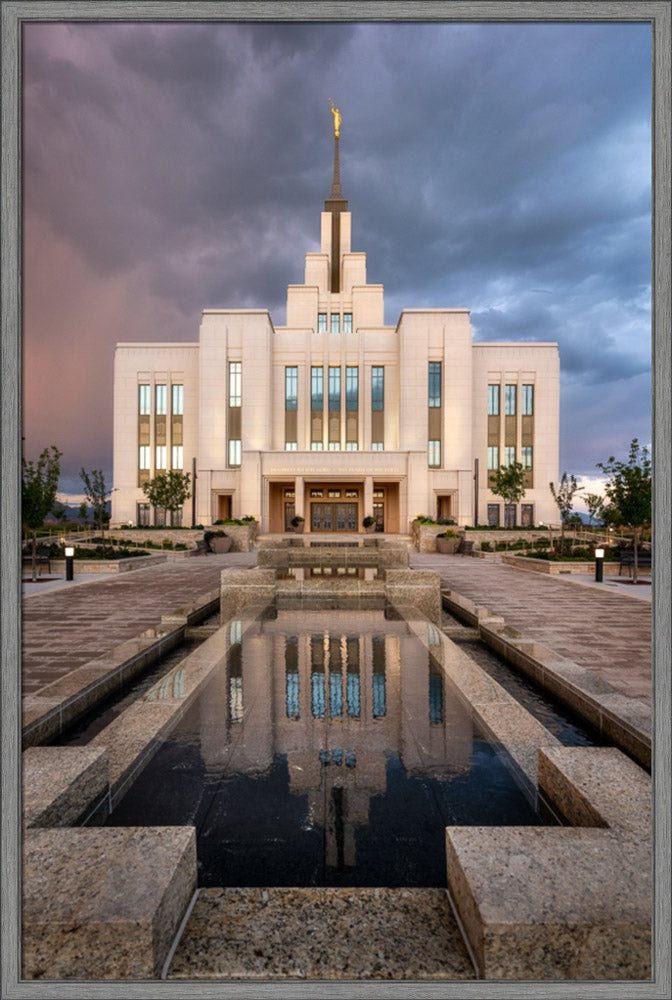 Saratoga Springs Temple - Ponder - framed giclee canvas