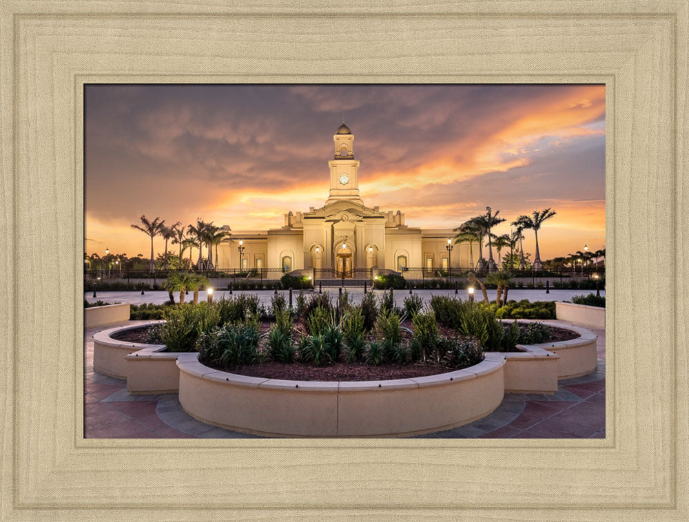 McAllen Temple- Eventide - framed giclee canvas