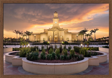 McAllen Temple- Eventide - framed giclee canvas