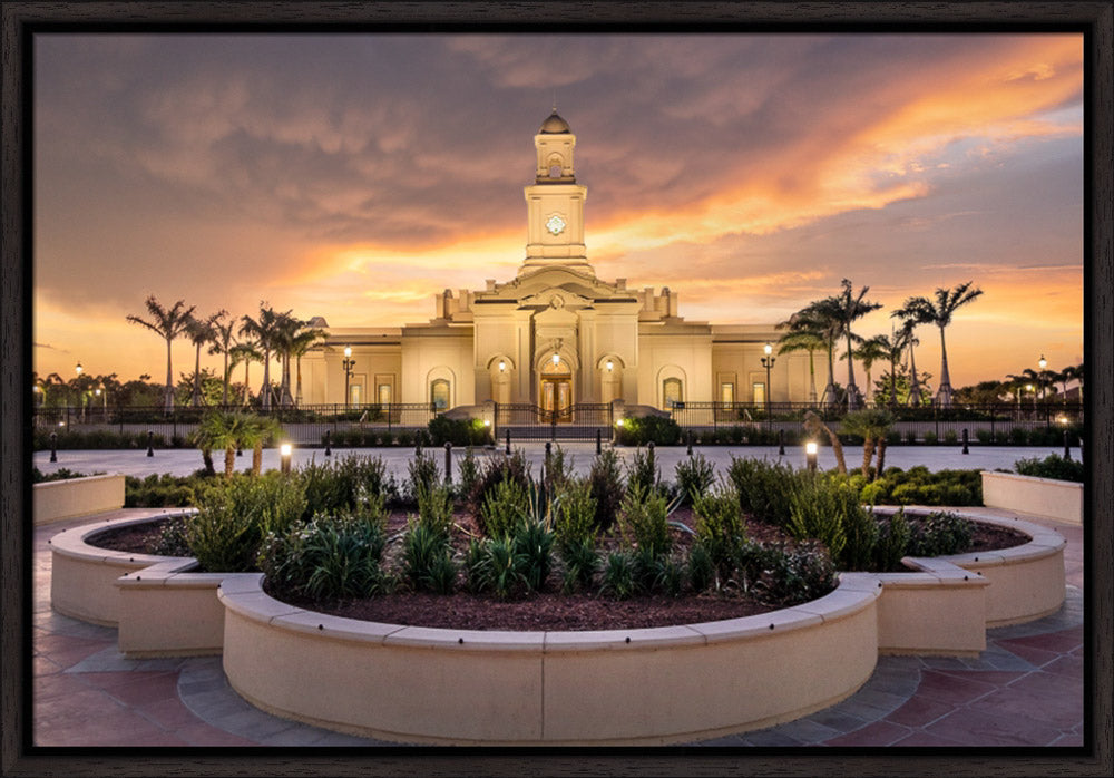 McAllen Temple- Eventide - framed giclee canvas