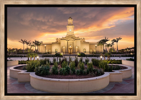 McAllen Temple- Eventide - framed giclee canvas