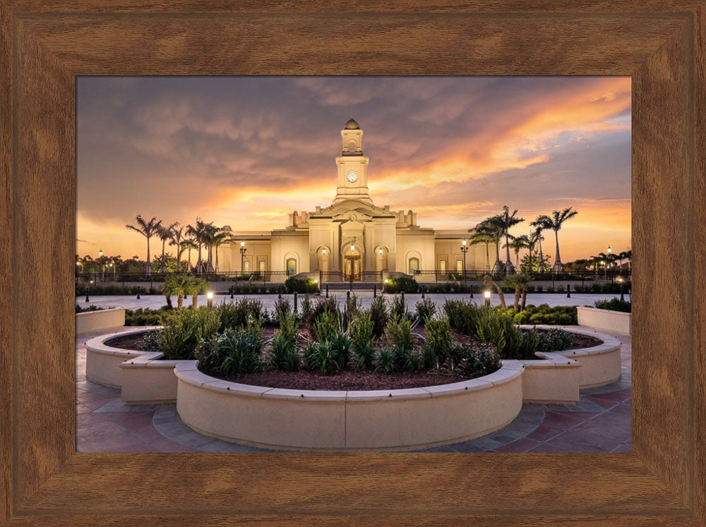 McAllen Temple- Eventide - framed giclee canvas