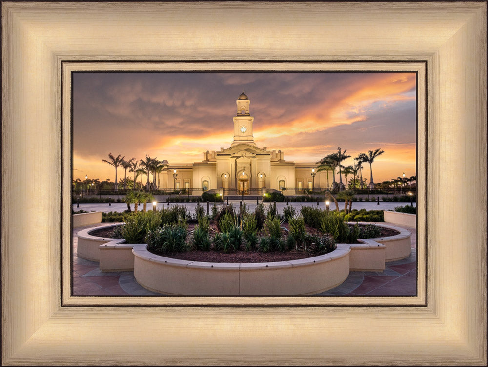 McAllen Temple- Eventide - framed giclee canvas