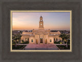 McAllen Temple- Sunset - framed giclee canvas