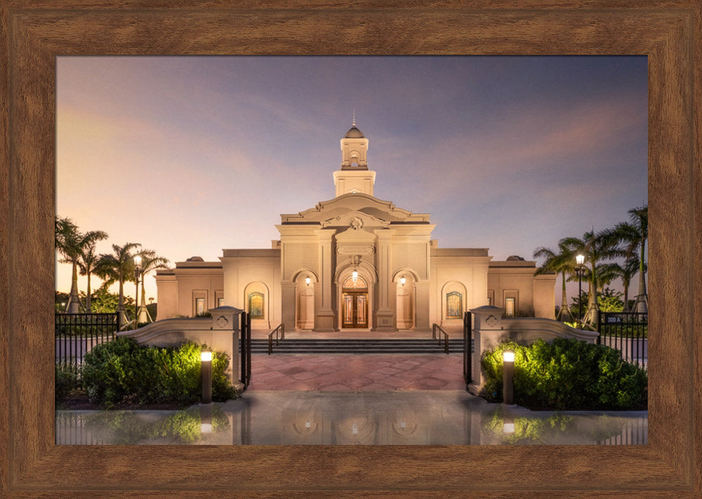 McAllen Temple- Covenant Path - framed giclee canvas