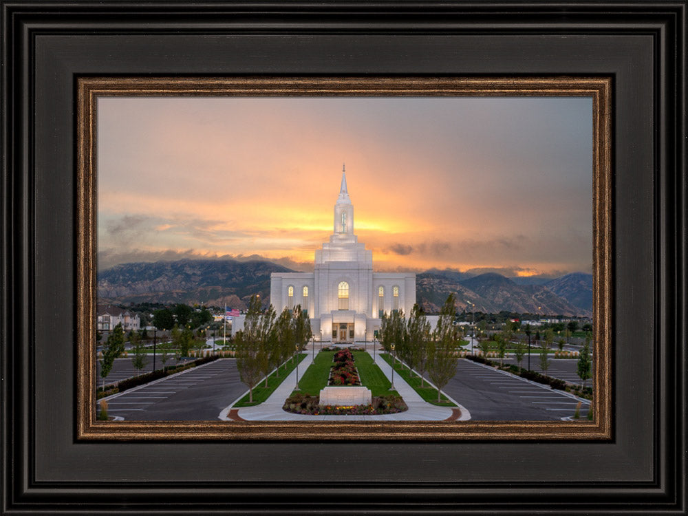 Orem Temple - Brightly Beams - framed giclee canvas