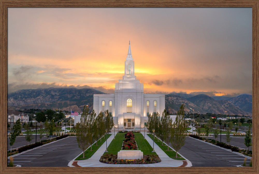 Orem Temple - Brightly Beams - framed giclee canvas