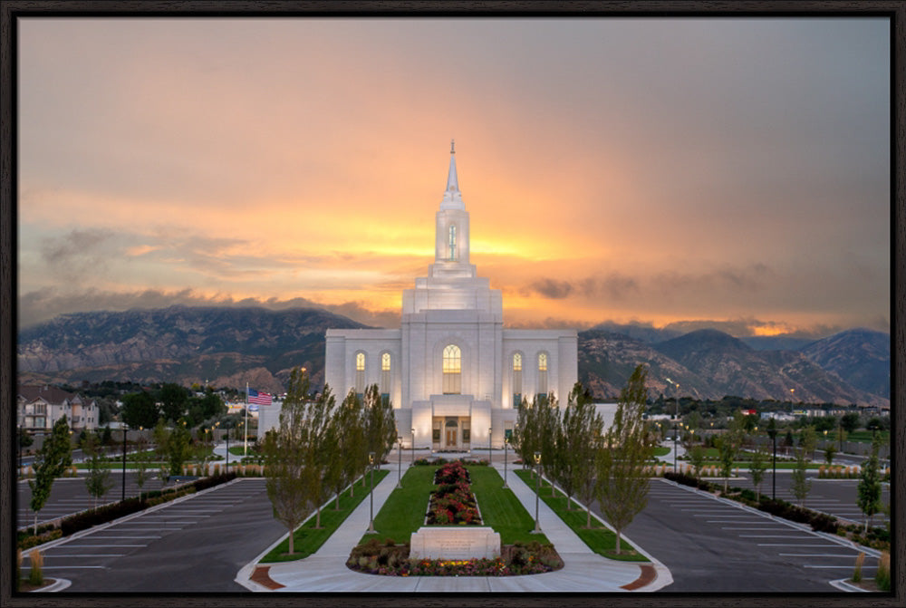 Orem Temple - Brightly Beams - framed giclee canvas