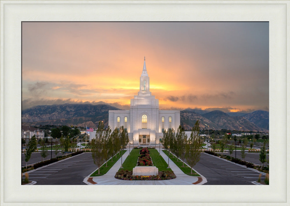 Orem Temple - Brightly Beams - framed giclee canvas