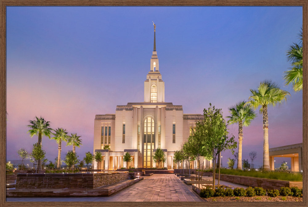 Red Cliffs Utah Temple - Covenant Path - framed giclee canvas