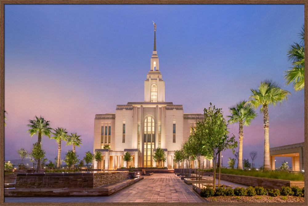 Red Cliffs Utah Temple - Covenant Path - framed giclee canvas