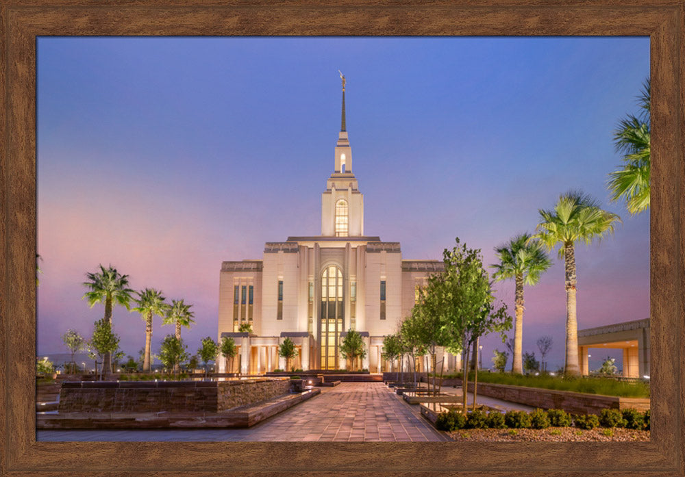 Red Cliffs Utah Temple - Covenant Path - framed giclee canvas