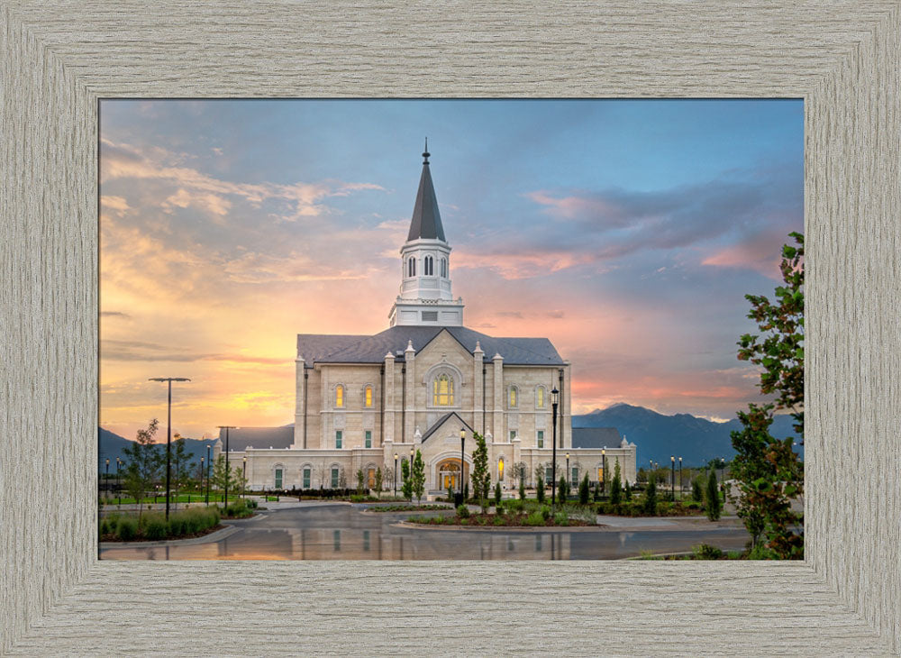 Taylorsville Temple - Covenant Path - framed giclee canvas