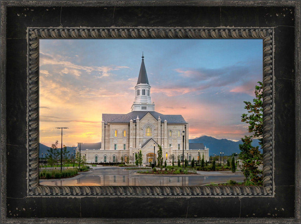 Taylorsville Temple - Covenant Path - framed giclee canvas